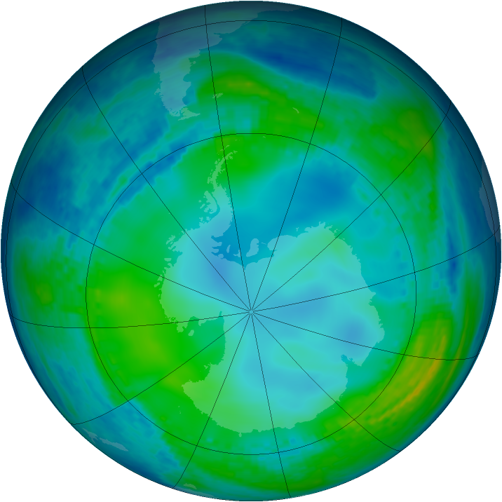 Antarctic ozone map for 26 May 2004